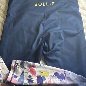 bolle Navy High-Waist Leggings with Multicolor Splash Cuff